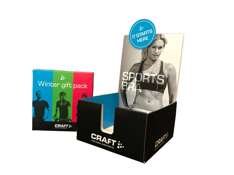 Gestanste toonbankdisplay en giftpack voor Craft Sportswear
